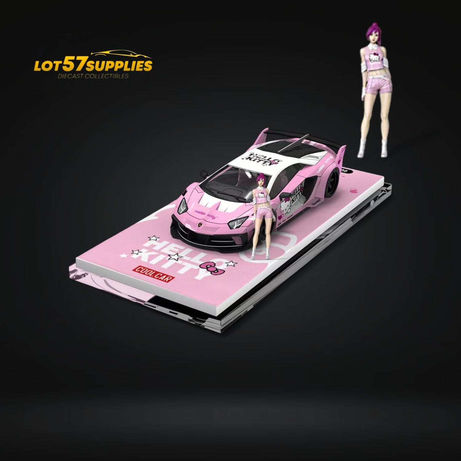 (Pre-Order) Cool Car Lamborghini GT EVO Light Pink Figure Version 1:64-0